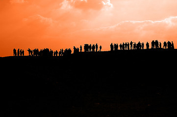 Image showing SILHOUETTE OF CROWD