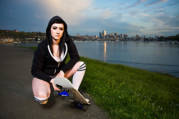 Image showing Skater teen girl