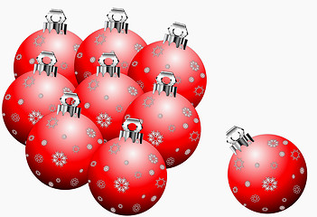 Image showing Red Snowflake Christmas Ornaments