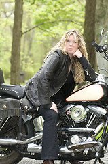 Image showing woman on motorcycle