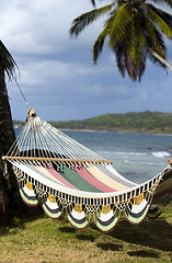 Image showing hammock over the caribbean sea nicaragua