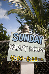 Image showing happy hour sign corn island nicaragua