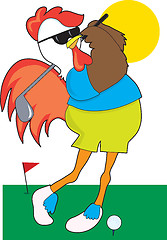 Image showing Rooster Golfer