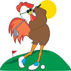 Image showing Rooster Golfer