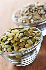 Image showing Pumpkin and sunflower seeds