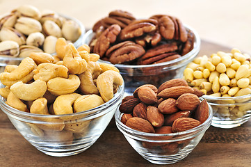 Image showing Bowls of nuts