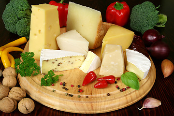 Image showing Cheese and vegetables