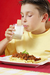 Image showing Drinking Milk