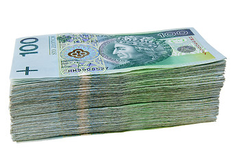 Image showing Stack of polish money