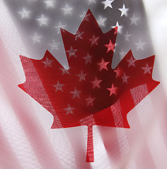 Image showing United States and Canada flags