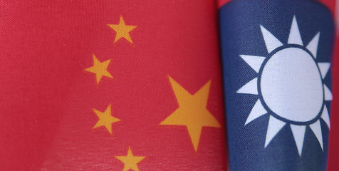 Image showing Taiwan and China flags