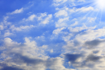 Image showing Clouds and sunlight