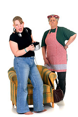 Image showing Housewife with fussy eater