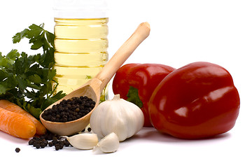 Image showing vegetables and oil