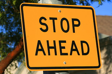 Image showing Stop Ahead Road Sign