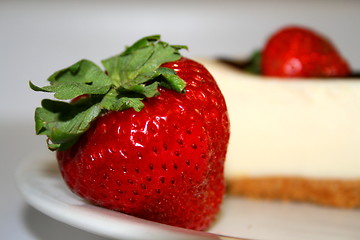 Image showing Strawberry And A Cheesecake