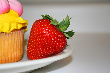 Image showing Strawberry And A Muffin