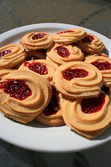 Image showing Strawberry Shortbread Cookies On A Plate