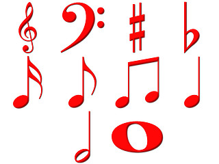 Image showing 3D Music Notes