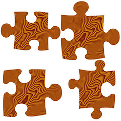 Image showing Wooden Puzzle Pieces