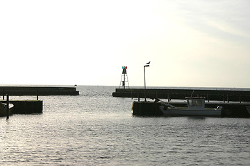 Image showing little harbour in skåre pious sweden