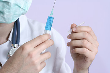 Image showing Portrait of a young doctor with stethoscope.