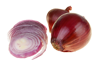 Image showing Red onion with path