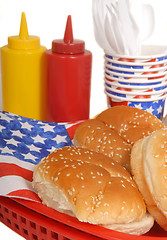 Image showing 4th of July picnic table setting