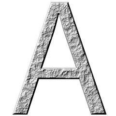 Image showing 3D Stone Letter A