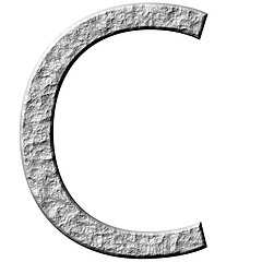 Image showing 3D Stone Letter C