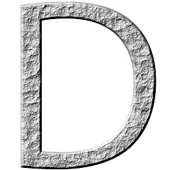 Image showing 3D Stone Letter D