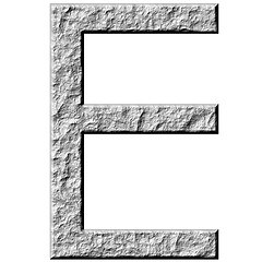 Image showing 3D Stone Letter E