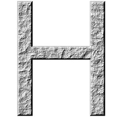 Image showing 3D Stone Letter H