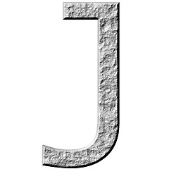 Image showing 3D Stone Letter J