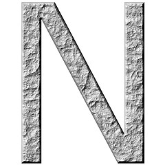 Image showing 3D Stone Letter N