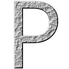 Image showing 3D Stone Letter P