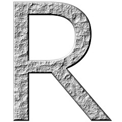 Image showing 3D Stone Letter R