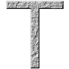 Image showing 3D Stone Letter T