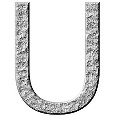 Image showing 3D Stone Letter U