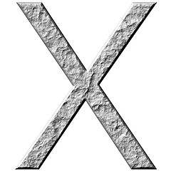 Image showing 3D Stone Letter X