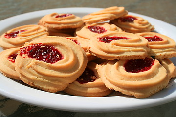 Image showing Strawberry Shortbread Cookies On A Plate