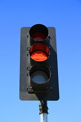 Image showing Traffic Light Showing Amber Light