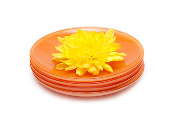 Image showing Orange plates 