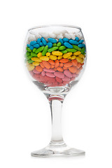 Image showing Transparent glasses with colour sweetmeat