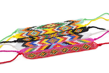 Image showing Colour bracelets from beads