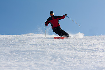 Image showing Man in mountain ski