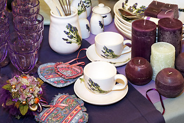 Image showing Purple tableware