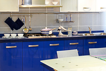 Image showing Blue kitchen