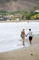 Image showing couple on beach san juan del sur nicaragua