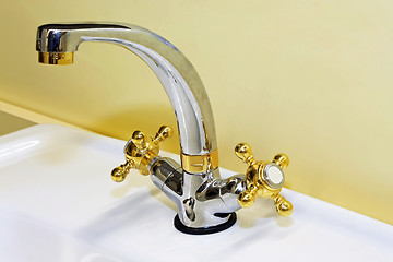 Image showing Golden faucet